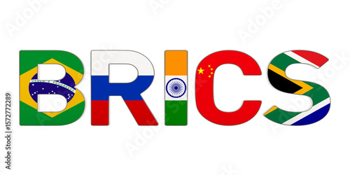 BRICS on white background. ...