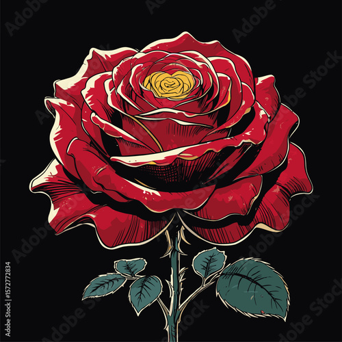 vector rose flower illustration for design needs