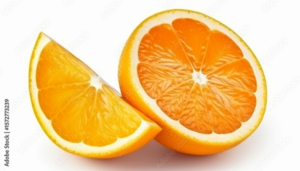 Fototapeta premium Orange fruits slice isolated on white background. Orange Clipping Path 