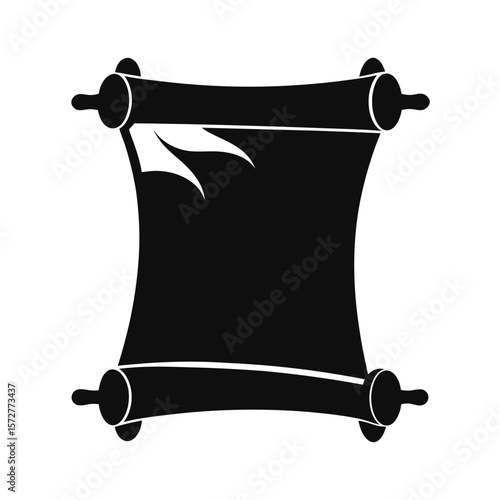 declaration scroll vector black silhouette illustration