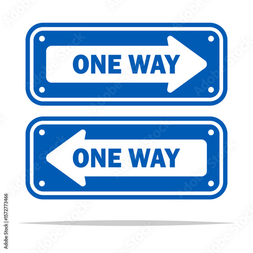 One way direction sign vector isolated illustration