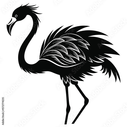 Stylized flamingo silhouette