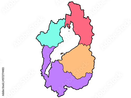 少しゆるい滋賀県地図 地域色分け 近畿 西日本