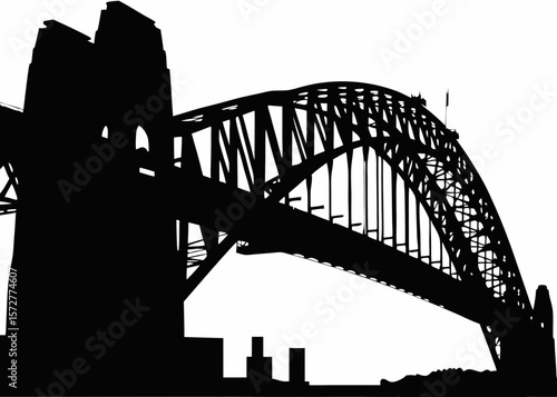 Iconic Sydney Harbour Bridge silhouette - great for travel bloggers, SVG prints, educational materials, skyline art, or Australian destination design projects