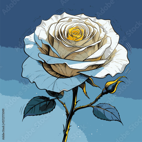 vector rose flower illustration for design needs