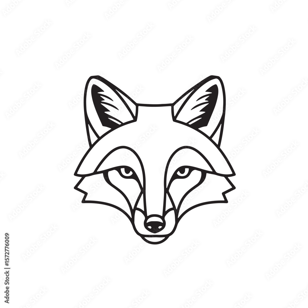 Fototapeta premium Fox head Line Art