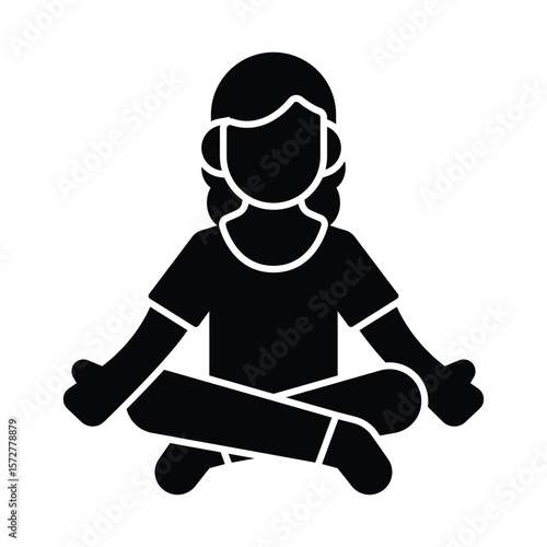 Yoga practice Vector Icon which can easily modify or edit