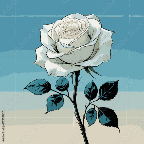 vector rose flower illustration for design needs