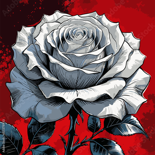 vector rose flower illustration for design needs