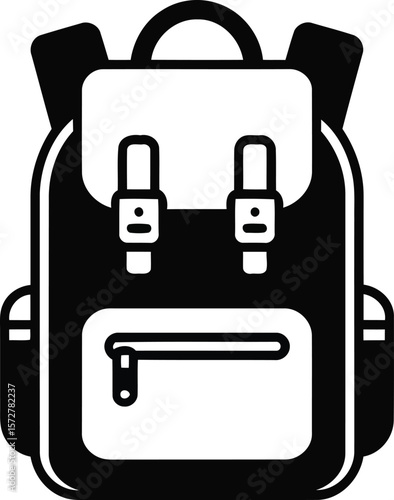 Backpack vector image for school travel hiking camping gear equipment luggage and accessories