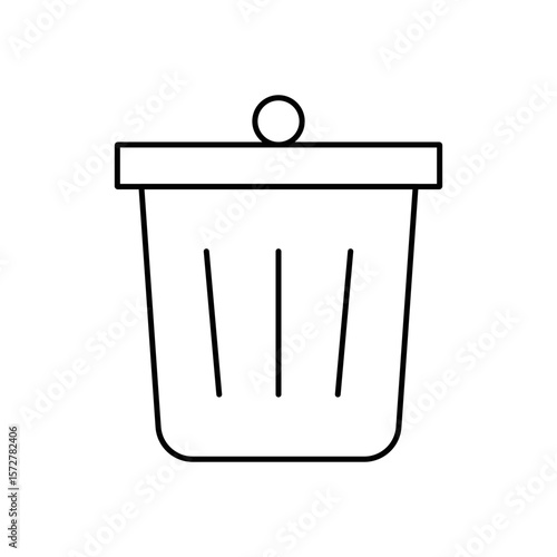 Office wastebasket Trash Bin Icon Vector. Trash Bin Logo