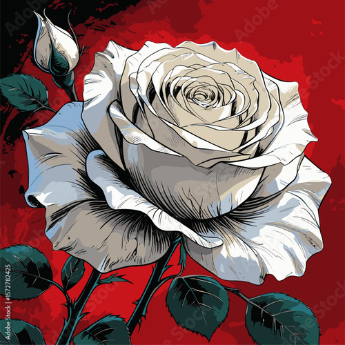 vector rose flower illustration for design needs