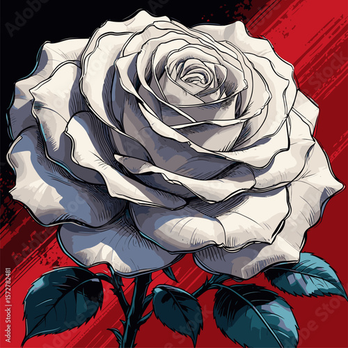 vector rose flower illustration for design needs