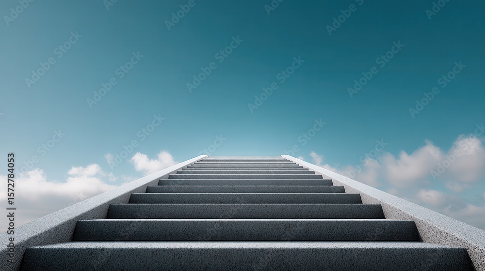 Fototapeta premium Ascending Staircase into the Sky