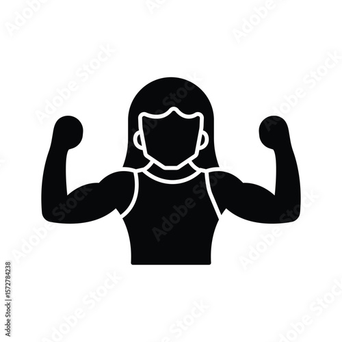 Strong woman Vector Icon which can easily modify or edit