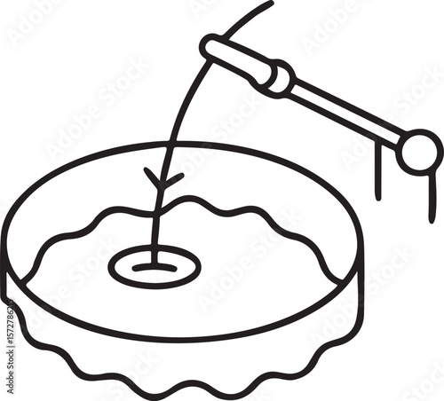 Ice Fishing Hole With Rod Black Vector Icon, Winter Fishing, Editable Clean Design, Rod And Hole, Outdoor Sport Icon