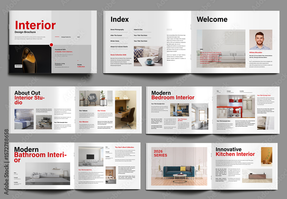 Interior Design Brochure Template Stock Template | Adobe Stock