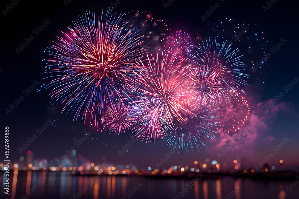 Fototapeta premium Describe the emotions you feel when watching fireworks on the 4th of July.