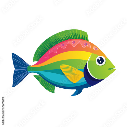 Colorful Fish Isolated on a...