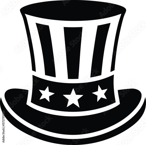 uncle sam hat vector black silhouette illustration