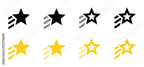 Star Rating Icons with Speed Effect – Solid & Line Variants