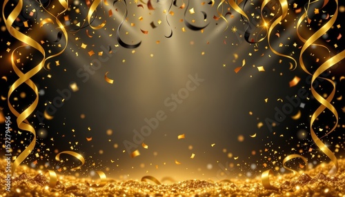 luxurious birthday background with black and gold theme