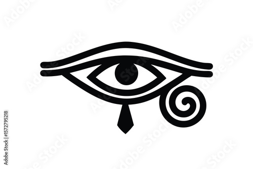 Bold ornamental Eye of Horus icon striking sacred design vector art illustration