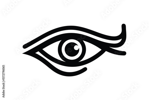 Engraved sacred Eye of Horus with ancient style timeless symbol vector art illustration