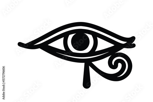 Hand drawn Eye of Horus with intricate detailing artistic ancient vector art illustration