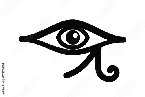 Hand etched Eye of Horus with divine style spiritual artistry vector art illustration
