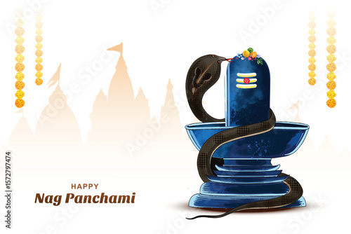 Happy wishing you naag panchami card background