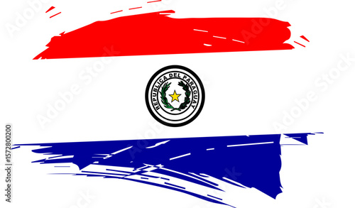 Paraguay Map and National Flag Design Illustration
