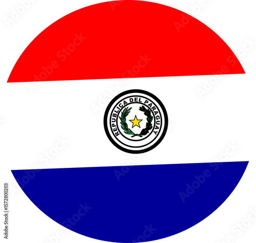 Paraguay Map and National Flag Design Illustration