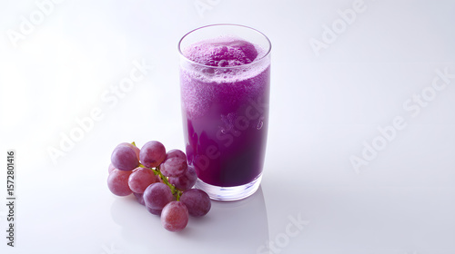 Wallpaper Mural Vibrant Purple Grape Juice with Fresh Grapes on White Background in Hokkaido Style Presentation Torontodigital.ca