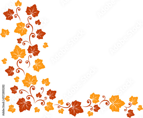 Autumn ornate leaves. Ornamental design elements.