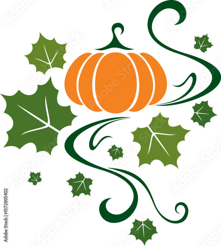 Pumpkin ornamental design elements.