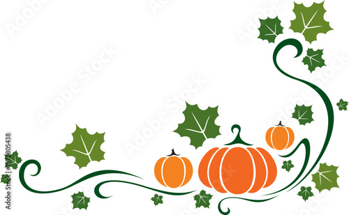 Pumpkin ornamental design elements.