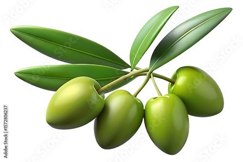 Wallpaper Mural Green olives on a branch with leaves olive branch fruit Torontodigital.ca