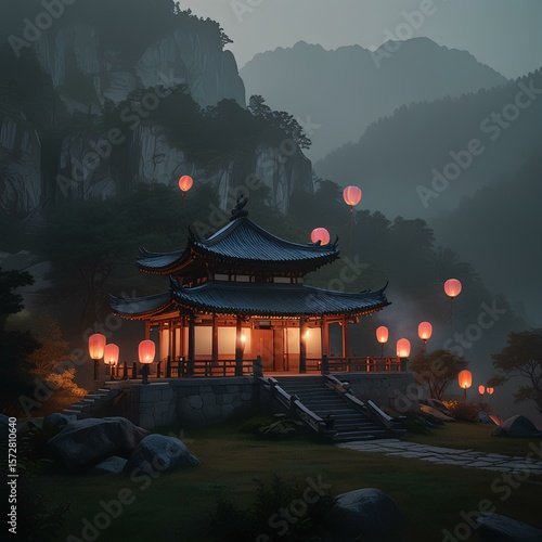 temple, meditaion, forest, monk, light, darkness, 