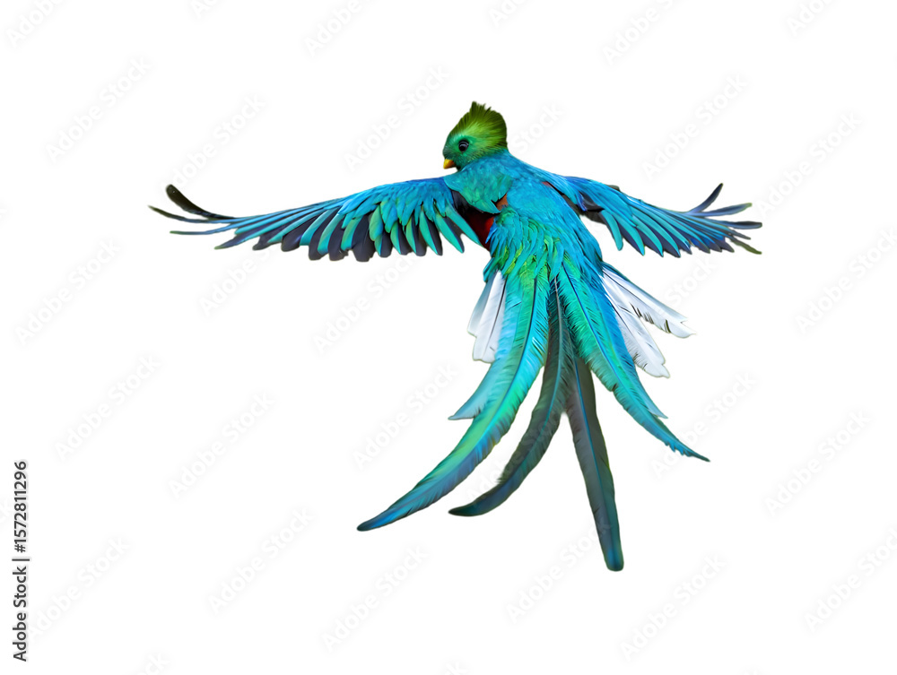 Fototapeta premium Blue and yellow macaw parrot sitting on branch colorful tropical bird illustration