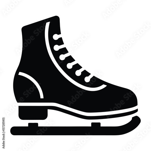 Pair of white leather ice hockey skates with blades isolated on a white background