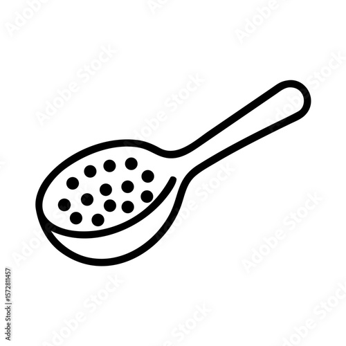 Chia seeds on spoon design for healthy eating and nutrition concepts