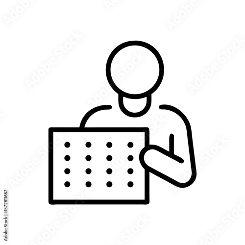 Inclusive education and accessibility concept with person reading braille