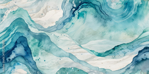 Abstract blue and white water ocean wave and curved line background. Blue wave with liquid fluid ocean texture. Ocean wave banner background.

