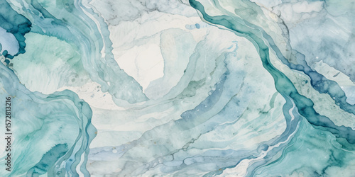 Abstract watercolor paint background by teal color blue and green with liquid fluid texture for background,  business 
