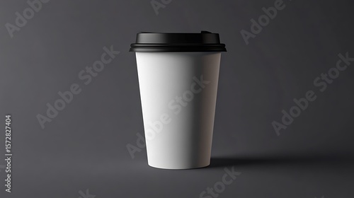 Wallpaper Mural Blank takeaway coffee cup with black lid on dark background

 Torontodigital.ca