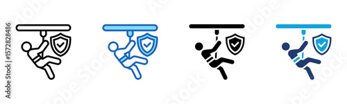 Fall Protection icon Multi Style Vector Illustration