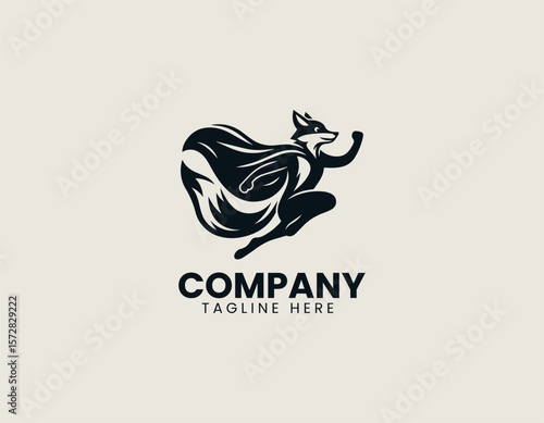 Dynamic Superhero Fox Leaping Heroic Animal Agile Power Vector Logo Design