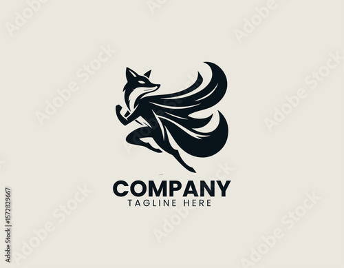 Dynamic Superhero Fox Leaping Heroic Animal Agile Power Vector Logo Design