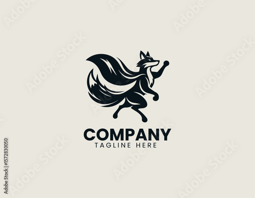 Dynamic Superhero Fox Leaping Heroic Animal Agile Power Vector Logo Design